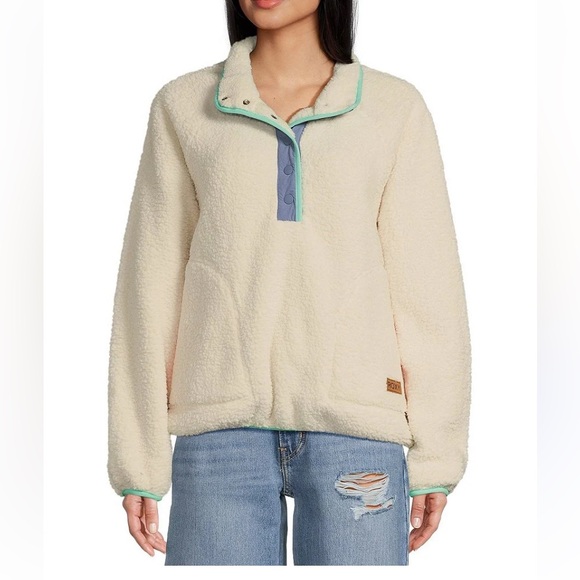 Roxy Jackets & Blazers - Long Sleeve Kipsie Plush Cream Fleece Sherpa Pullover Jacket - WORN ONCE!